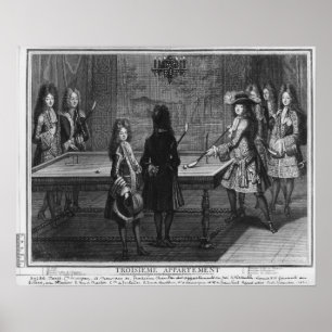 Spielendes Billard Louis XIV mit seinem Bruder Poster