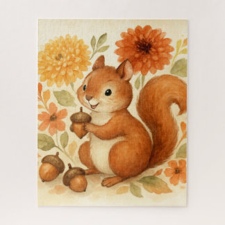 Spielendes Eichhörnchen im Herbst Puzzle