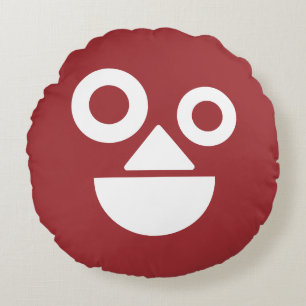Spielendes Gesicht minimal lustig Rundes Kissen