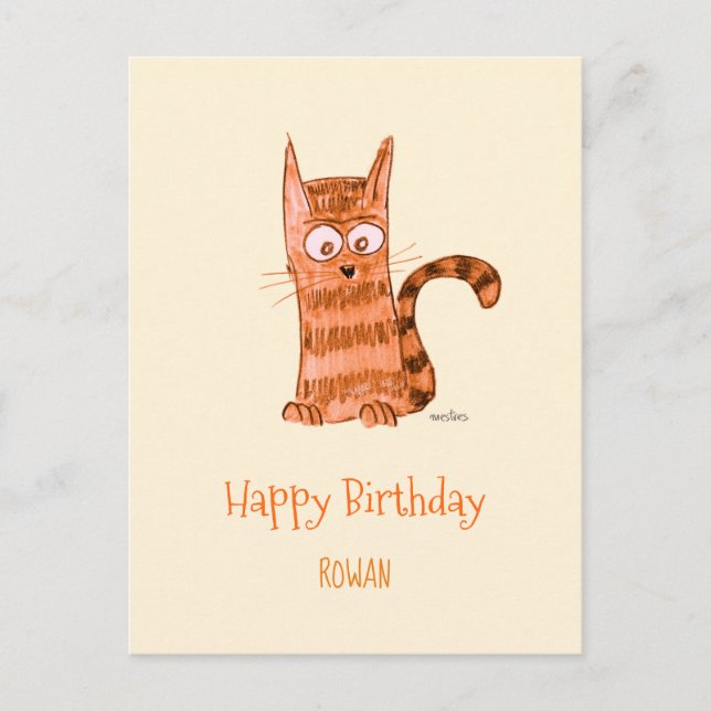 Spielendes Kätzchen Postkarte (Vorderseite)