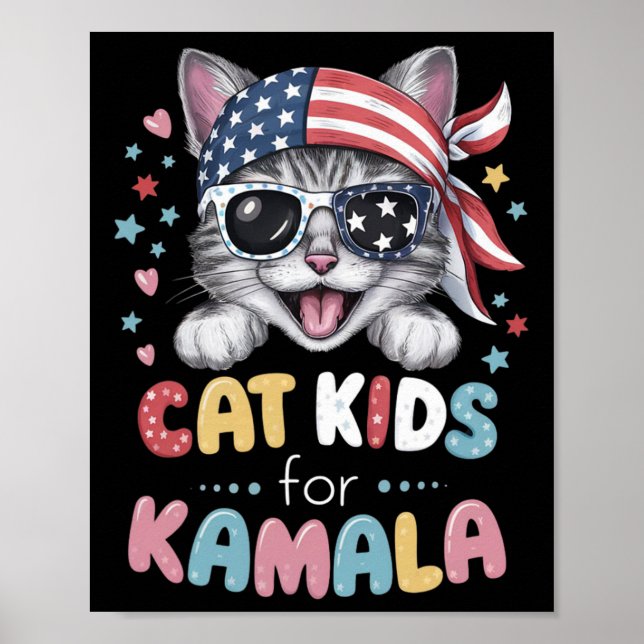 Spielendes Katzendesign für Kinder Poster (Vorne)