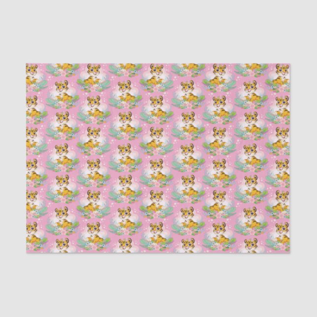 Spielendes Orange Tabby Kittens Tissue Paper Seidenpapier (Vorderseite)