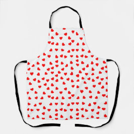 Spielendes rotes Herzmuster Schürze