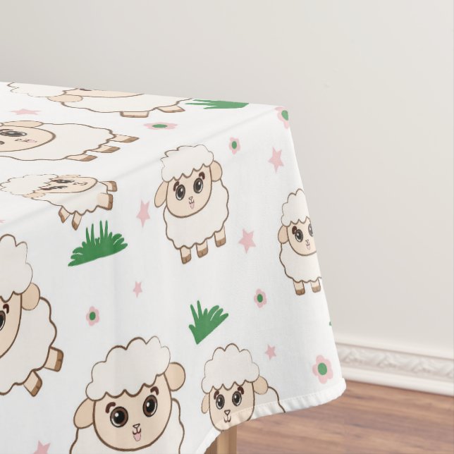 Spielendes Schafmuster Tischdecke (Beispiel)