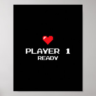 Spieler 1 Bereit - Retro Gaming - Neuer Vater Poster