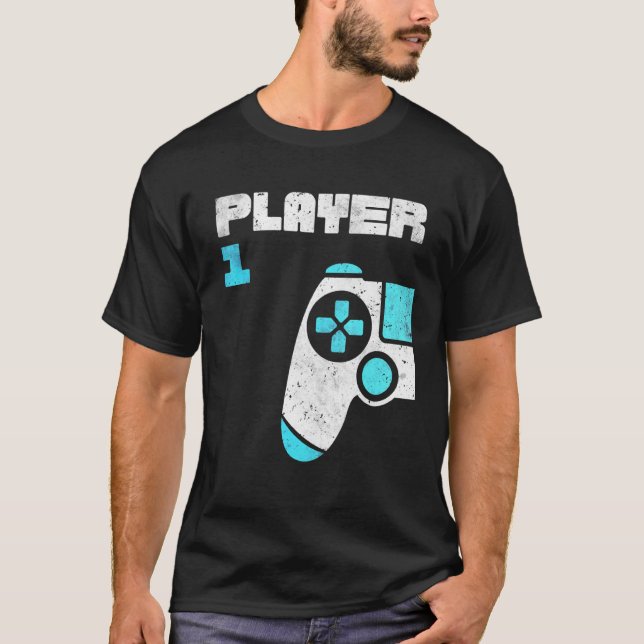 Spieler 1 Spieler 2 Gamer Matching Brothers Friend T-Shirt (Vorderseite)