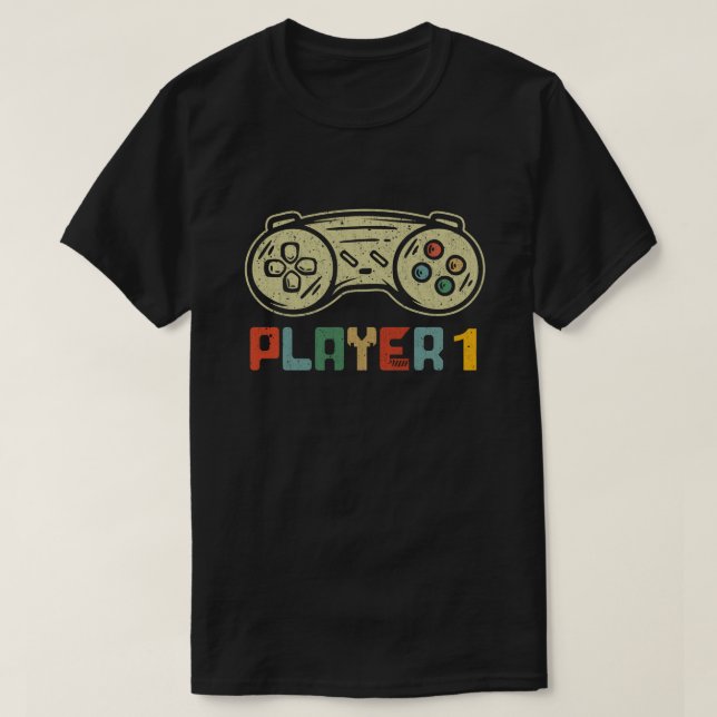 Spieler 1 Spieler 2 Spiele-Paar T-Shirt (Design vorne)