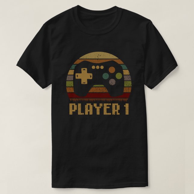 Spieler 1 Spieler 2 Spiele-Paar T-Shirt (Design vorne)