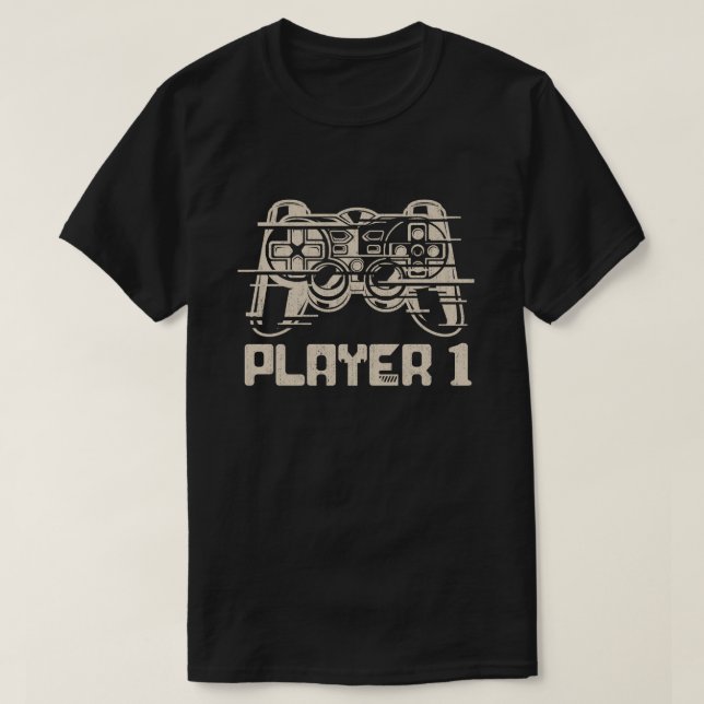 Spieler 1 Spieler 2 Spiele-Paar T-Shirt (Design vorne)