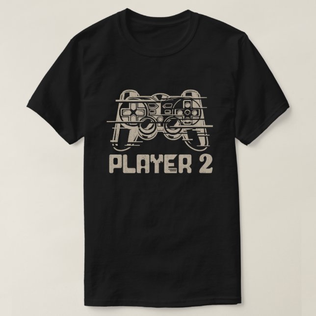 Spieler 1 Spieler 2 Spiele-Paar T-Shirt (Design vorne)