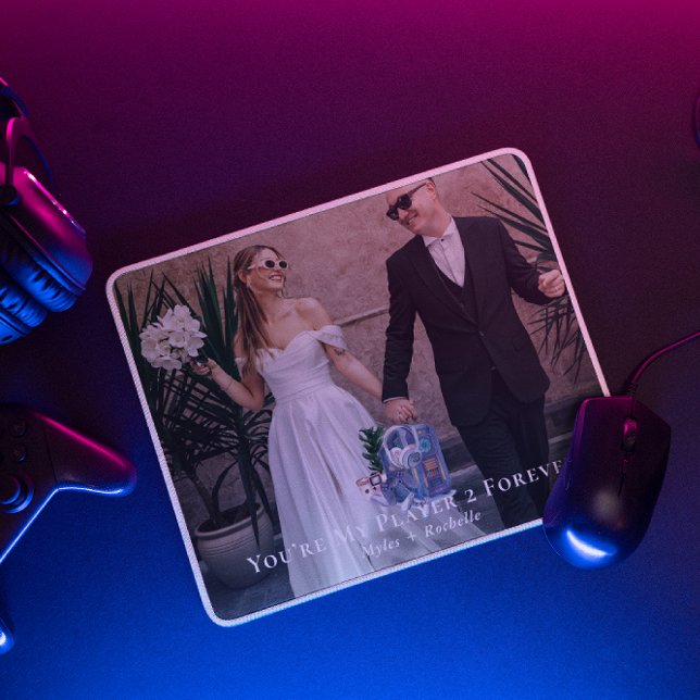 Spieler 2 Forever | Custom Gamer Couple Foto Tasse Mousepad (Von Creator hochgeladen)