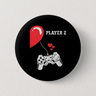 Spieler 2 Valentinstag Gaming Passendes Paar Gam Button