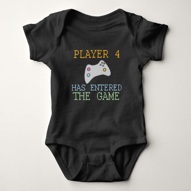 Spieler 4 hat den Game Gamer Spaß betreten Baby Strampler (Vorderseite)