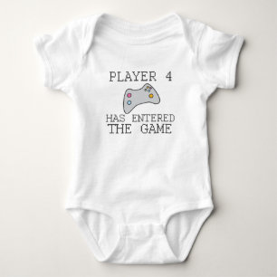 Spieler 4 hat den Game Gamer Spaß betreten Baby Strampler