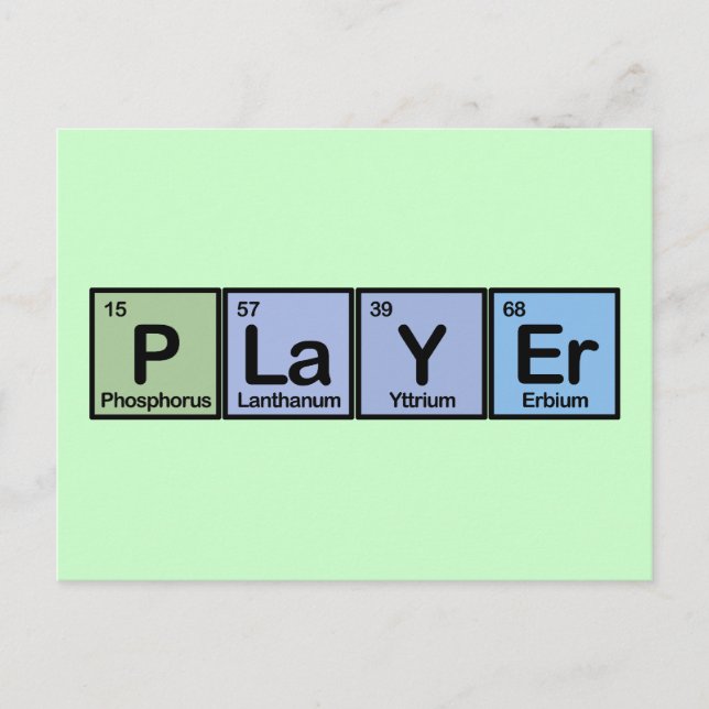 Spieler aus Elementen Postkarte (Vorderseite)
