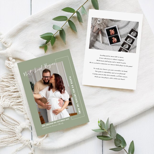 Spieler drei | Videospiel Themed Foto Pregnance Ankündigung (Von Creator hochgeladen)