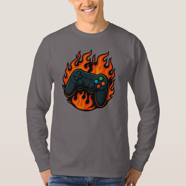 Spieler Konsole Langarm T-Shirt (Vorderseite)