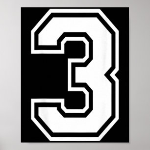 Spieler mit der Nummer 3 auf dem Rückenteil des Tr Poster