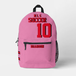 Spieler, Nachname-Team, Rose, Fußballrückstände B/ Bedruckter Rucksack