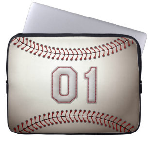 Spieler Nr. 01 - coole Baseball-Stiche Laptopschutzhülle