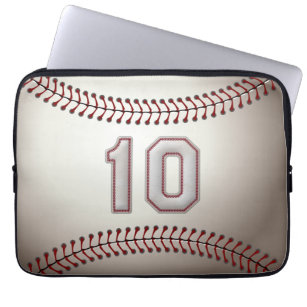 Spieler Nr. 10 - coole Baseball-Stiche Laptopschutzhülle