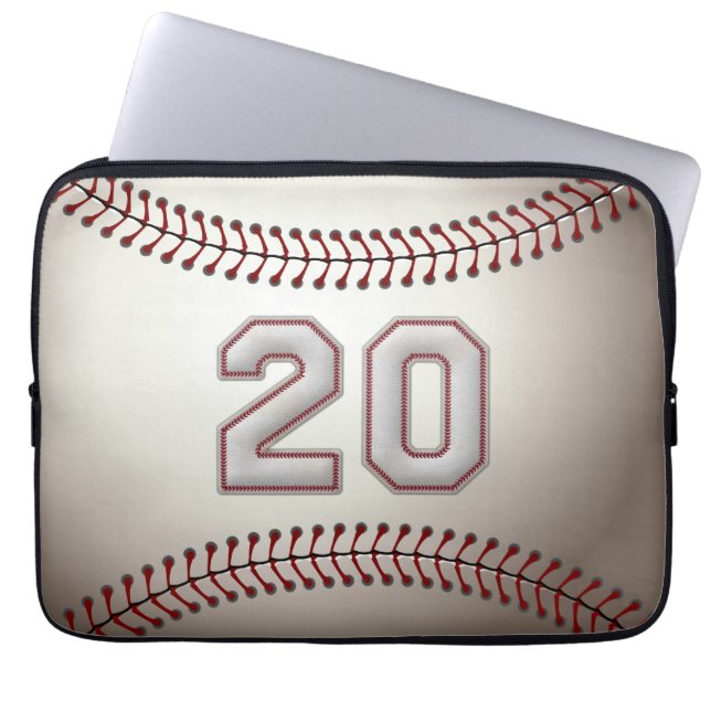 Spieler Nr. 20 - coole Baseball-Stiche Laptopschutzhülle (Vorderseite)