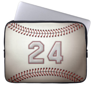 Spieler Nr. 24 - coole Baseball-Stiche Laptopschutzhülle