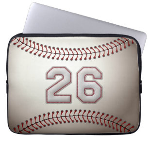 Spieler Nr. 26 - coole Baseball-Stiche Laptopschutzhülle