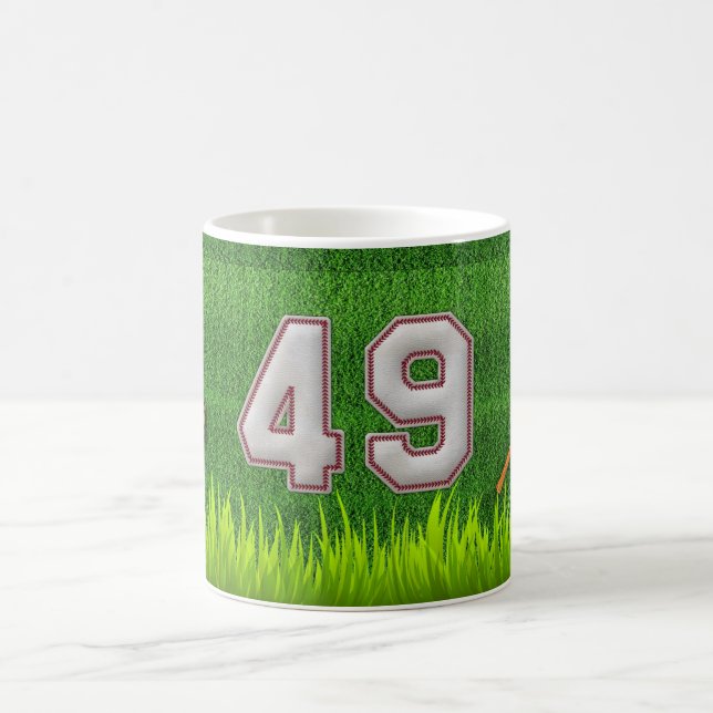 Spieler Nr. 49 - coole Baseball-Stiche Tasse (Mittel)
