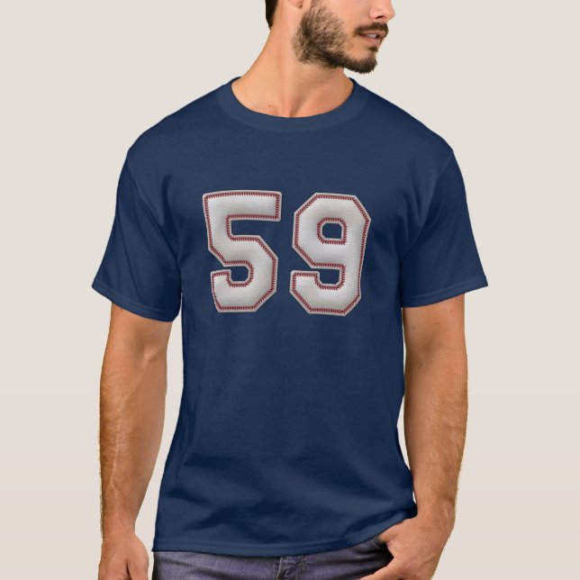 Spieler Nr. 59 - coole Baseball-Stiche T-Shirt (Vorderseite)