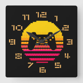 Spieler Quadratische Wanduhr