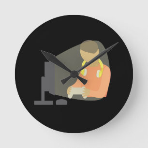 Spieler Runde Wanduhr