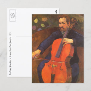 Spieler Schneklud Porträt von Paul Gauguin Postkarte