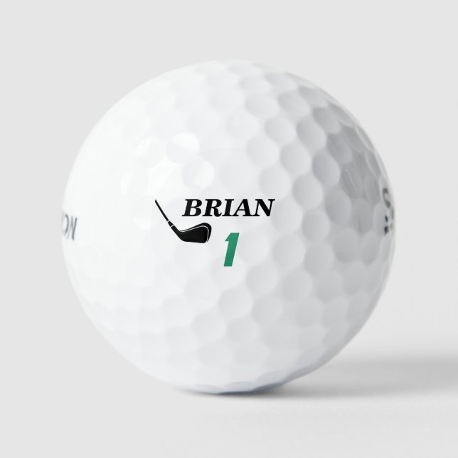 Spielerball mit Name und Nummer 1 Golfball (Vorderseite)