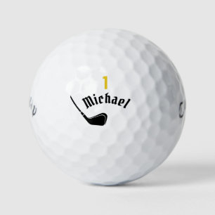 Spielerball mit Name und Nummer eins Golfball