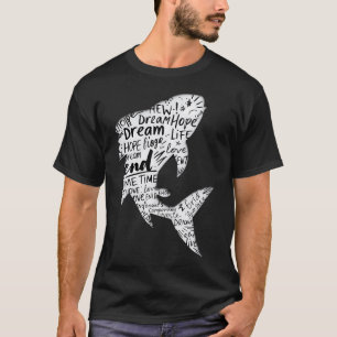 Spielerei Fisch-Silhouette-Typografie â€“ Süß Aqua T-Shirt