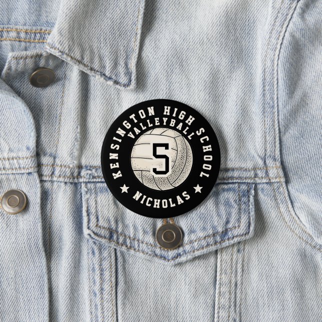 Spielerfoto Name High School Volleyballmannschaft Button (Beispiel)