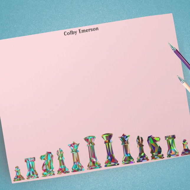 Spielerinnen Rainbow Color Schachfiguren Set Rosa Notizblock (Von Creator hochgeladen)