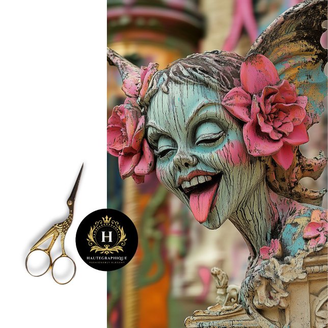 spielerisch Gothic Gargoyle floral Crown Decoupage Seidenpapier (Von Creator hochgeladen)