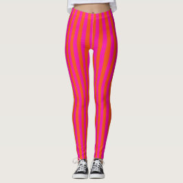 Spielerisch orangefarbene und heiß rosa Frauen Tra Leggings