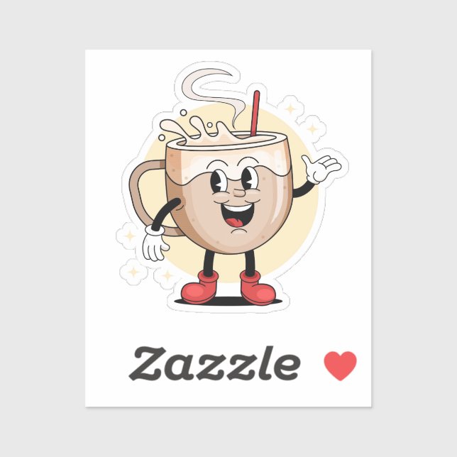 Spielerisch und liebenswert Kaffee Aufkleber (Blatt)