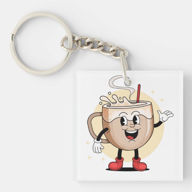Spielerisch und liebenswert Kaffee Schlüsselanhänger (Vorderseite)