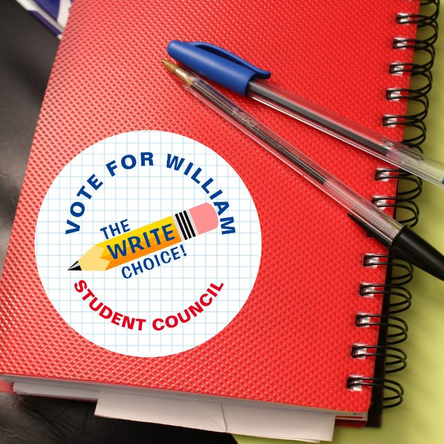 Spielerische Abstimmung für den Klassenvorsitzende Runder Aufkleber (Von Creator hochgeladen)