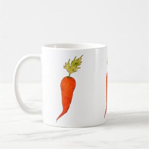 Spielerische Aquarell-Karotte Kaffeetasse