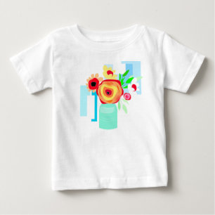 Spielerische Blüten: Süßes Blumen-Design-Shirt Baby T-shirt