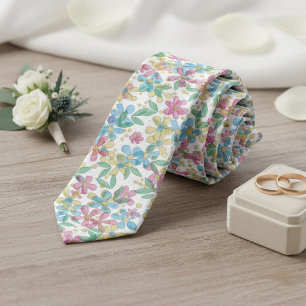 Spielerische, elegante Krawatte mit Retro-Blumenmu