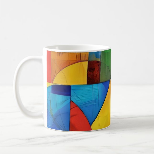 Spielerische Farbgeometrie Kaffeetasse (Links)
