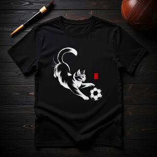 Spielerische Fußballkatze - Katzenliebhaber & Fußb T-Shirt