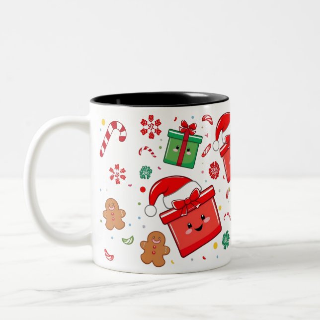 Spielerische Holiday Magic-Tasse Zweifarbige Tasse (Links)