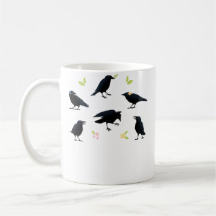 Spielerische Krähen Kaffeetasse